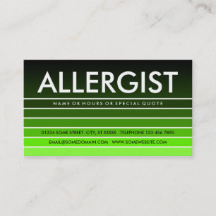 green swatch ALLERGIST Business Card