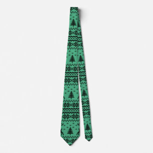 Green Sweater Christmas Tree Men Tie