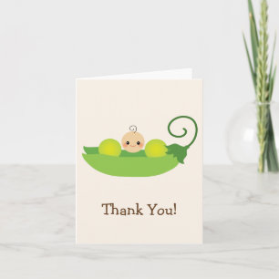 Green Sweet Pea Baby Shower Thank You Card