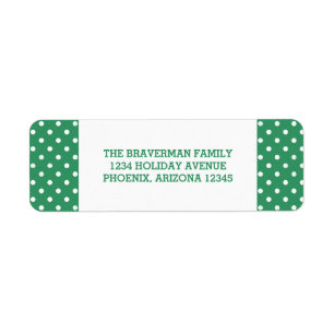 Green Sweet Polka Dot Holiday Address Labels