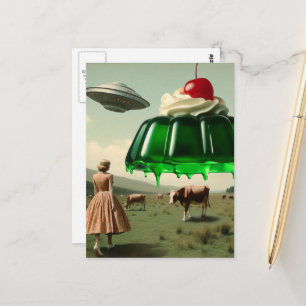 Green Sweet Treat Surreal in the Dairy Pasture Postcard