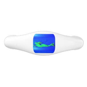 green swimming mermaid ceramic drawer pull