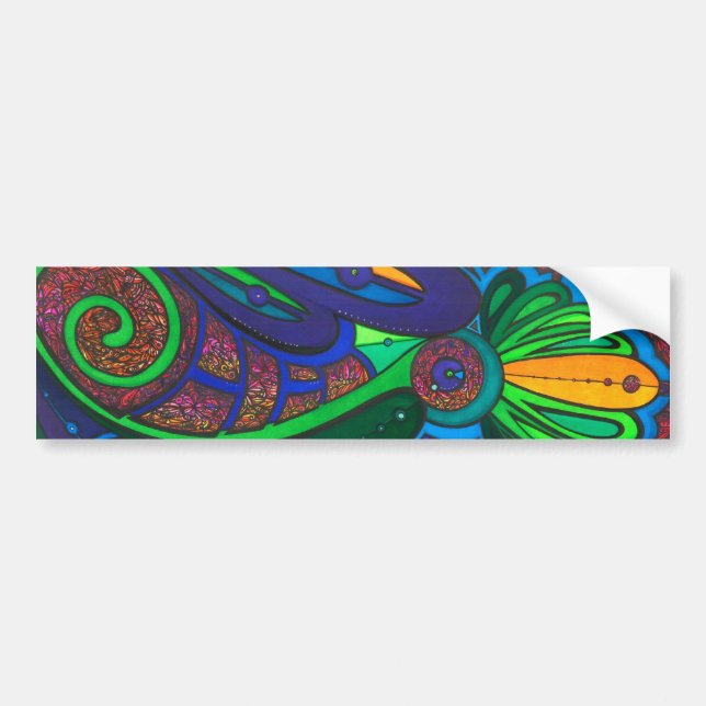 Green Swirl Bumper Sticker (Front)