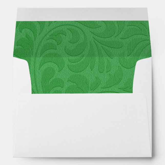 Green Swirl Christmas Greeting Card Envelopes (Back (Bottom))