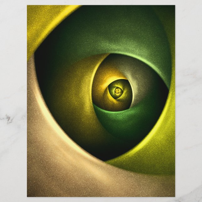 Green Swirl Floral Modern Abstract Art Pattern #23 (Front)