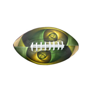 Green Swirl Floral Modern Abstract Art Pattern #23 American Football