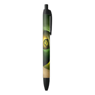 Green Swirl Floral Modern Abstract Art Pattern #23 Black Ink Pen