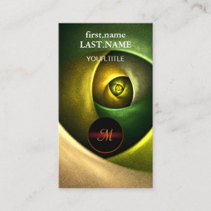 Green Swirl Floral Modern Abstract Art Pattern #23 Business Card
