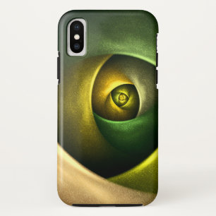 Green Swirl Floral Modern Abstract Art Pattern #23 iPhone X Case
