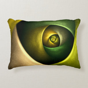 Green Swirl Floral Modern Abstract Art Pattern #23 Decorative Cushion