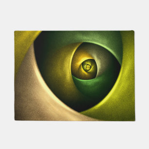 Green Swirl Floral Modern Abstract Art Pattern #23 Doormat