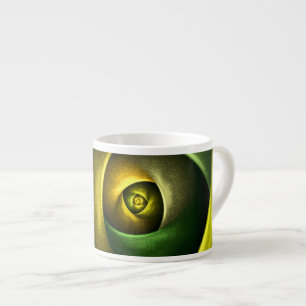 Green Swirl Floral Modern Abstract Art Pattern #23 Espresso Cup
