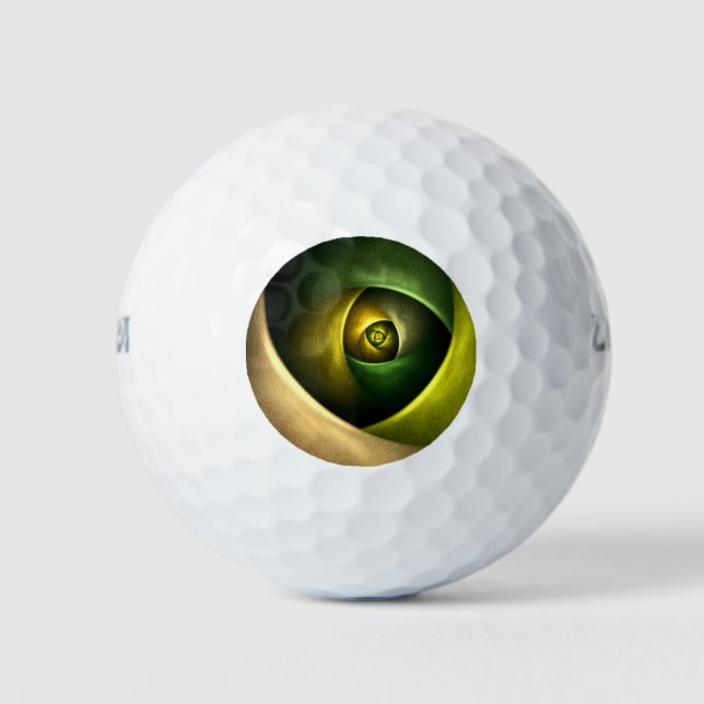 Green Swirl Floral Modern Abstract Art Pattern #23 Golf Balls (Front)