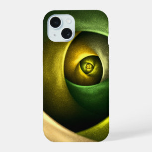 Green Swirl Floral Modern Abstract Art Pattern #23 iPhone 15 Case
