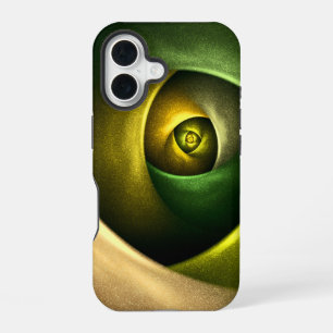 Green Swirl Floral Modern Abstract Art Pattern #23 iPhone 16 Case