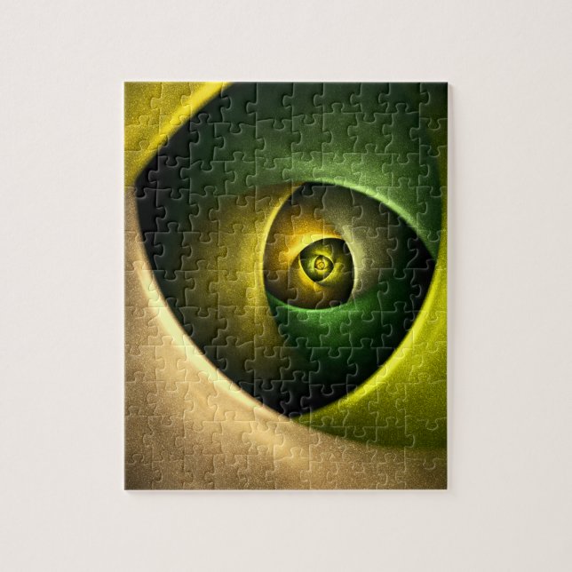 Green Swirl Floral Modern Abstract Art Pattern #23 Jigsaw Puzzle (Vertical)