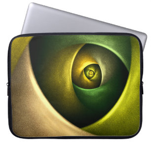 Green Swirl Floral Modern Abstract Art Pattern #23 Laptop Sleeve