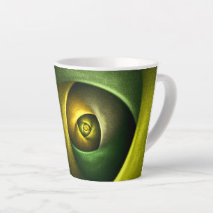 Green Swirl Floral Modern Abstract Art Pattern #23 Latte Mug