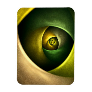 Green Swirl Floral Modern Abstract Art Pattern #23 Magnet