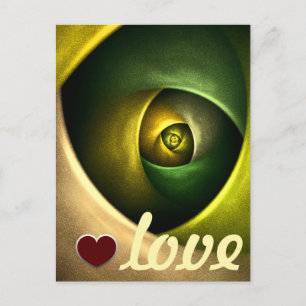 Green Swirl Floral Modern Abstract Art Pattern #23 Postcard