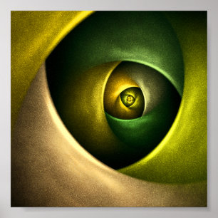 Green Swirl Floral Modern Abstract Art Pattern #23 Poster