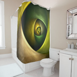 Green Swirl Floral Modern Abstract Art Pattern #23 Shower Curtain