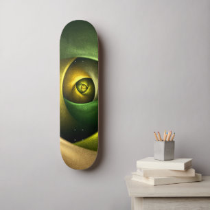 Green Swirl Floral Modern Abstract Art Pattern #23 Skateboard