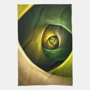 Green Swirl Floral Modern Abstract Art Pattern #23 Tea Towel