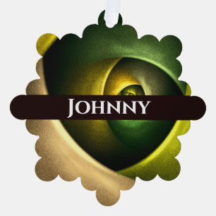 Green Swirl Floral Modern Abstract Art Pattern #23 Tree Decoration Card