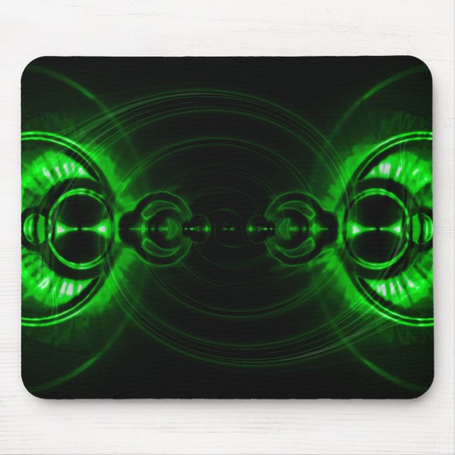 Green Swirl Lens Flare Mouse Mat (Front)