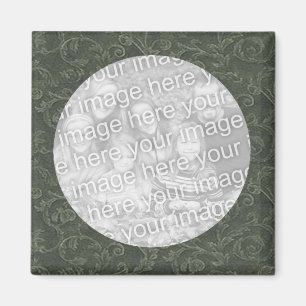 Green Swirl Photo Magnet Template