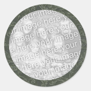 Green Swirl Photo Sticker Template