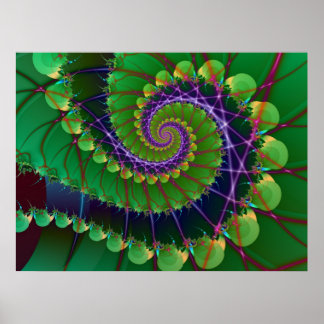 Green Swirl Poster