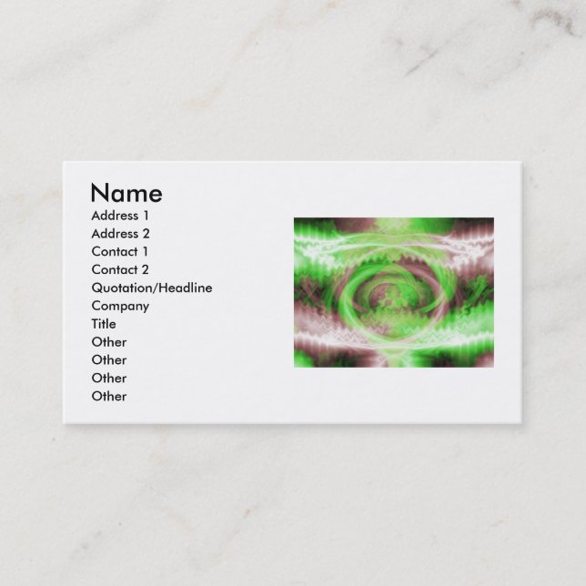 Green Swirls Business Card (Front)