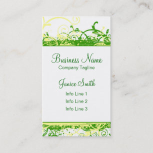 Green Swirls Business Card Template