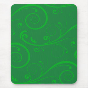 Green Swirls Mouse Mat
