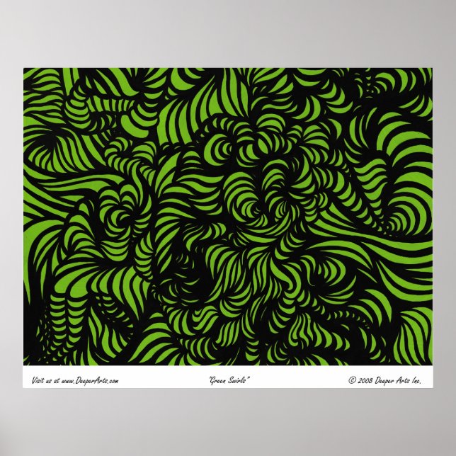 Green Swirls Poster (Front)