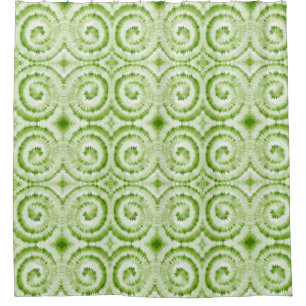 Green Swirly Abstract Shower Curtain