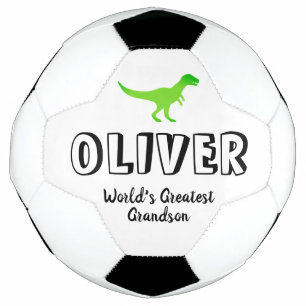 Green T-rex dinosaur custom name kid's sports gift Football
