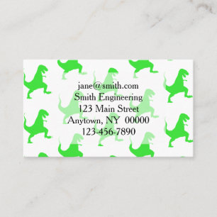 Green t-rex pattern business card