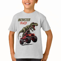 Green T-Rex Red Monster Truck Kids