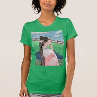 green t shirt with barbie design