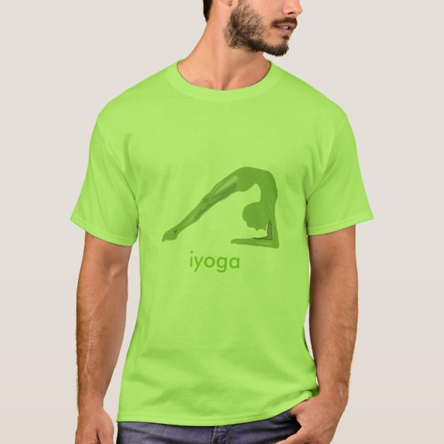 Green t-shirt yoga pose (Front)