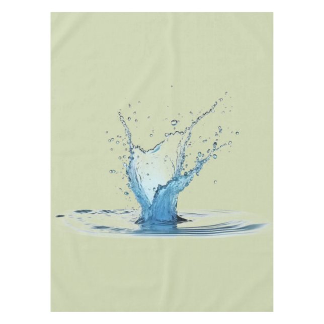 Green Tablecloth with Water Drop Impact (Front)