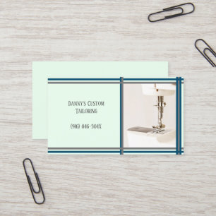  Green Tailor Sewing Machine Business Card 