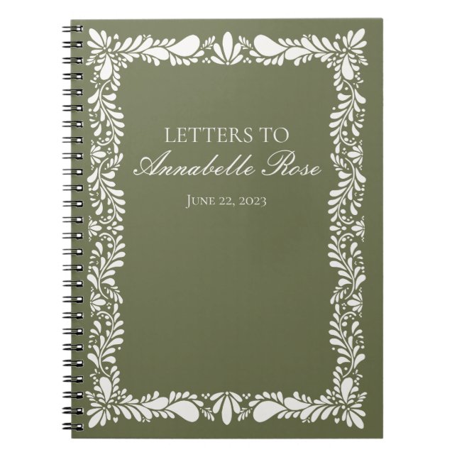 Green Talaver Tile Fiesta Letters to Birthday Girl Notebook (Front)