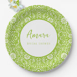 GREEN TALAVERA BRIDAL SHOWER PAPER PLATE<br><div class="desc">Beautiful Green Mexican Talavera flowers</div>