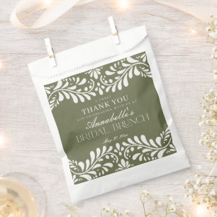 Green Talavera Tile Fiesta Bridal Brunch Dessert Favour Bags