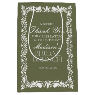 Green Talavera Tile Fiesta Bridal Brunch Favours Medium Gift Bag