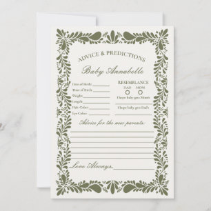 Green Talavera Tile Spanish Advice for Baby Card